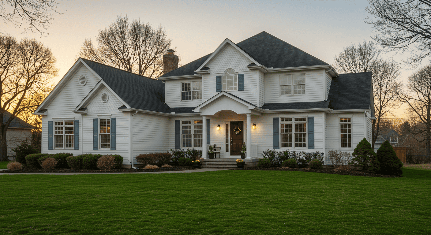 Beautiful West Bloomfield home with a fresh paint and a stunning sunset.
